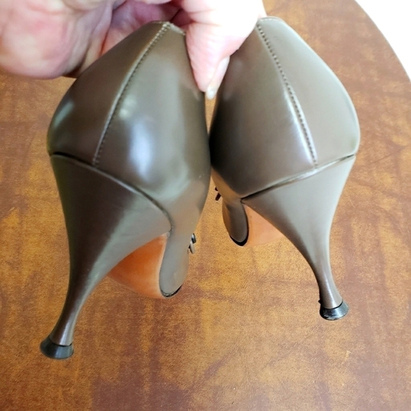 Vintage Andrew Gellar Leather Brown Pumps 7AAA EU In Bix - Picture 6 of 13